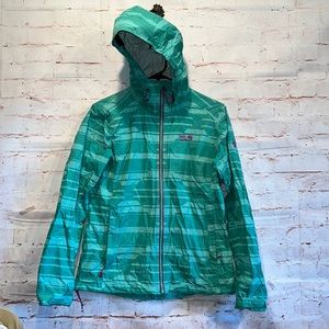 Mountain hardwear rain jacket shell green full zip READ water resistant small